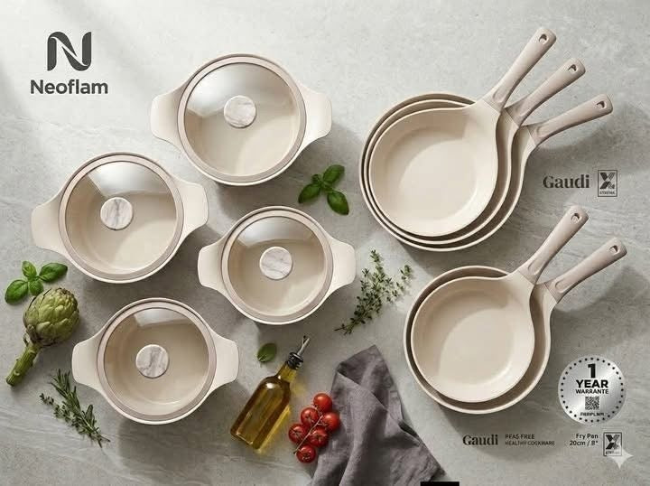 Neoflam Gaudi Cookware Set – طقم حلل وطاسات سيراميك كوري أصلي🇰🇷